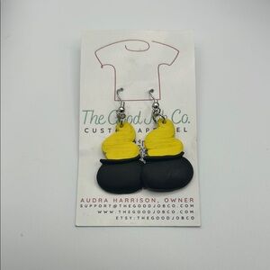 The Good Job Co. Yellow and‎ Black Pot Earrings
